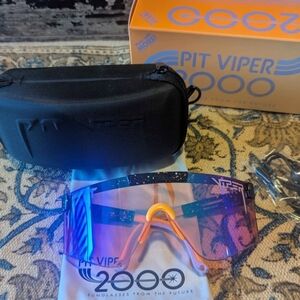 New Pit Viper 2000 Sunglasses - Black Orange w/ Pink Lens High Speed Off Road